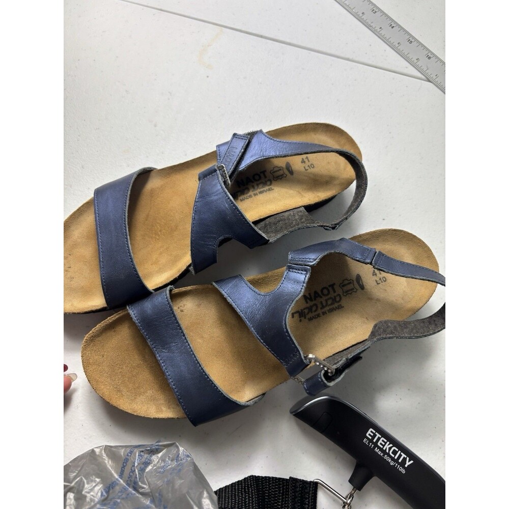 Naot Pamela Strappy Sandals Women's US 10 Blue Comfort Open Toe Hook & Loop